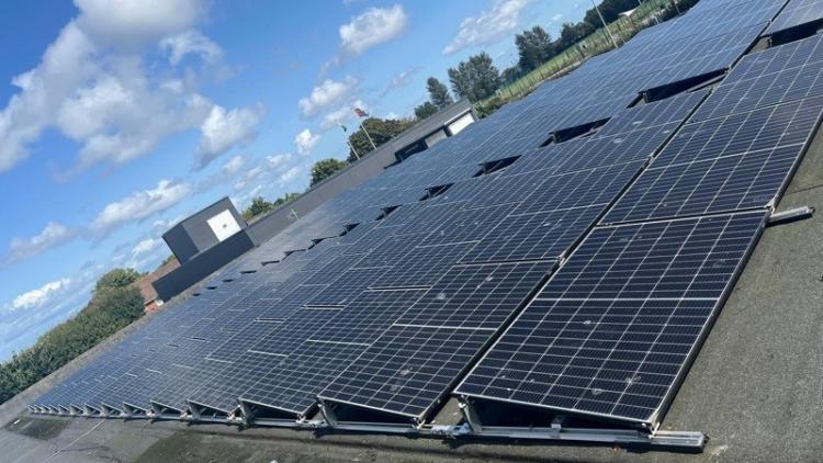 solar array on the rooftop of barry fire station